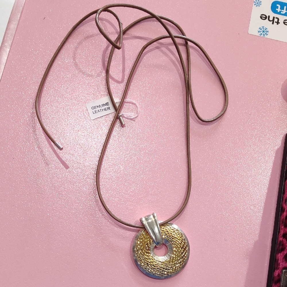 Gold and Sterling Silver Pendant Necklace